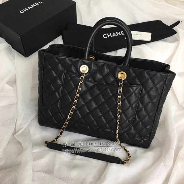 Chanel女包 香奈兒專櫃最新款購物大號手提包 Chanel菱格全皮肩背購物袋 A93525  djc4257